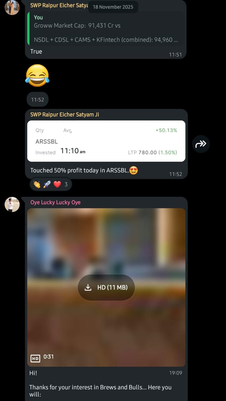 Arthshala community member sharing a result in the WhatsApp group