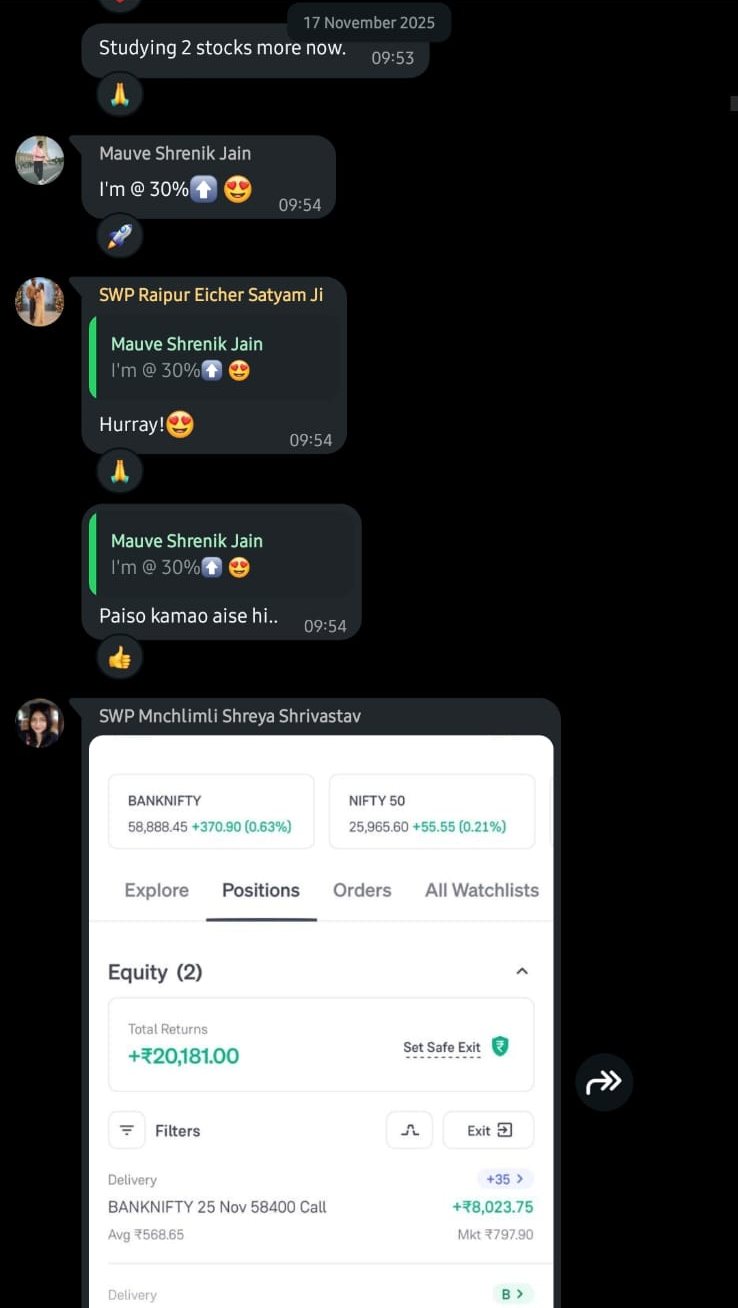 Arthshala community member sharing a result in the WhatsApp group