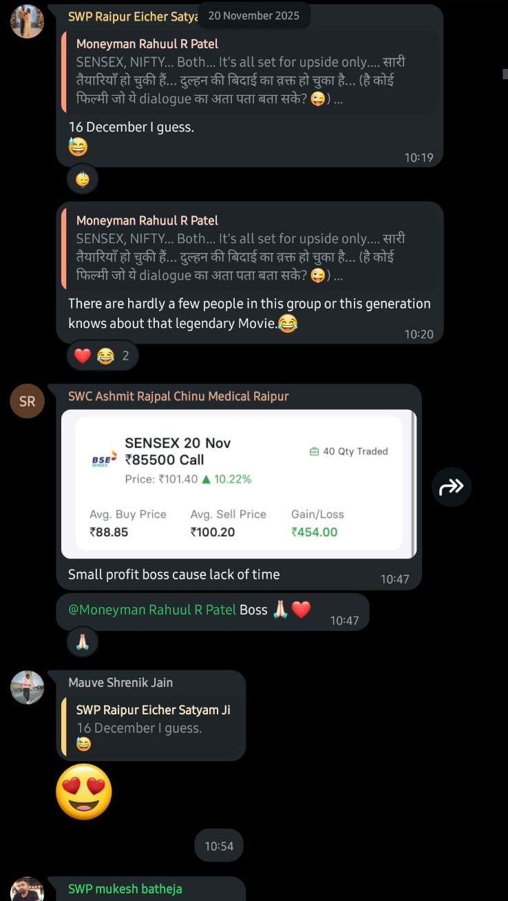 Arthshala community member sharing a result in the WhatsApp group