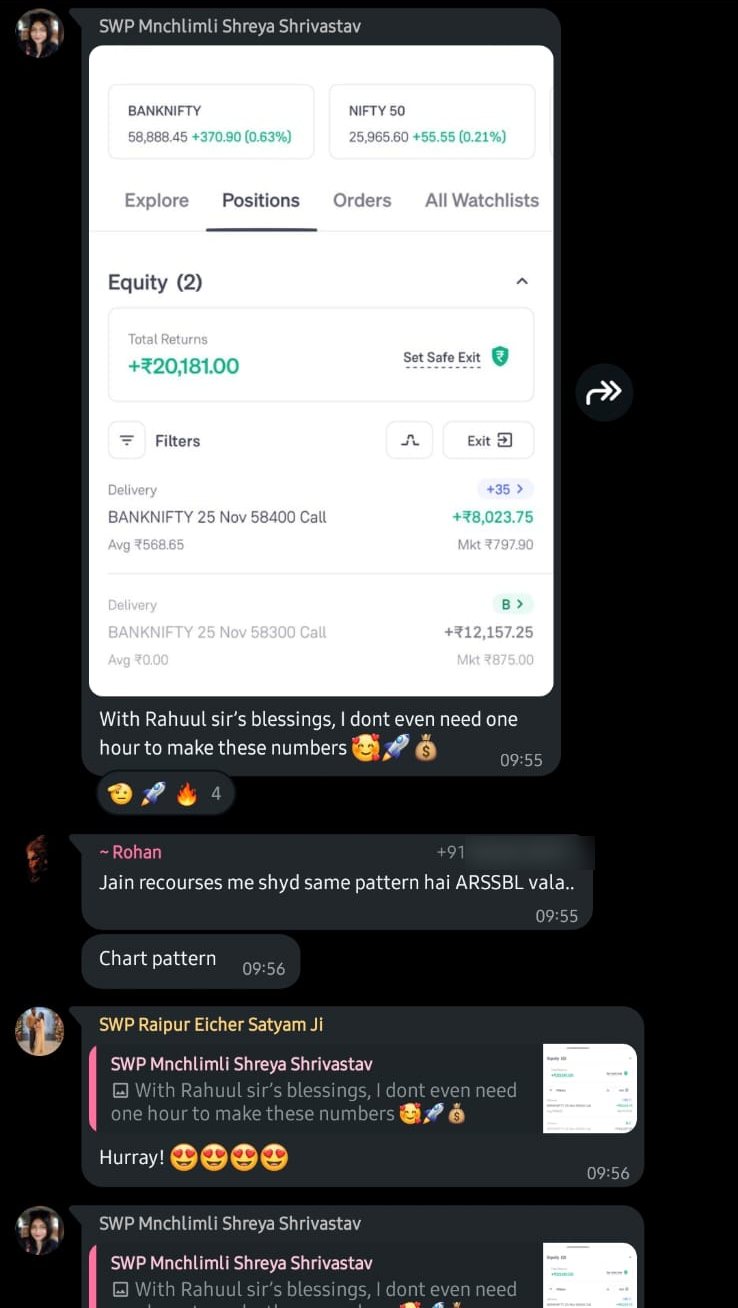 Arthshala community member sharing a result in the WhatsApp group